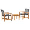 VidaXL Ensemble de Bistro 3 pcs, Chaises avec Table, Salon de Jardin Terrasse Patio, Moderne, Noir Résine Tressée et Bois 367601