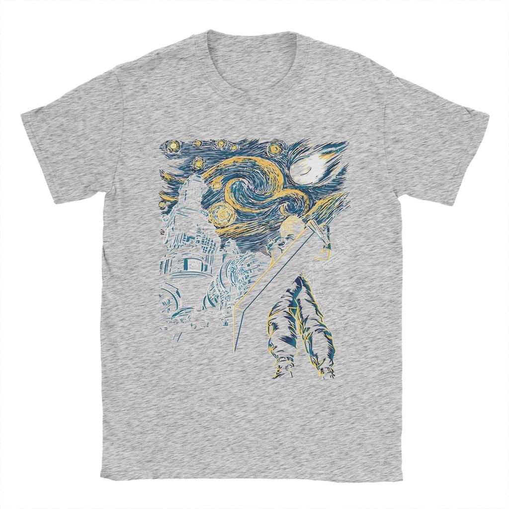 Unisex Chibi Cloud No Coffee No Workee Final Fantasy T Shirt Cotton Tops Vintage Short Sleeve Crewneck Tees Summer TShirt