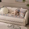 Luxury Sofa Covers Living Room Non-Slip Armrest Backrest Sofa Cushion  Universal Linen Ethnic Style Sofa Cushion Slipcover
