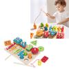 3 in 1 Wooden Sorting and Stacking Toy Magnetic Fishing Game Xylophone Music Instrument Montessori T