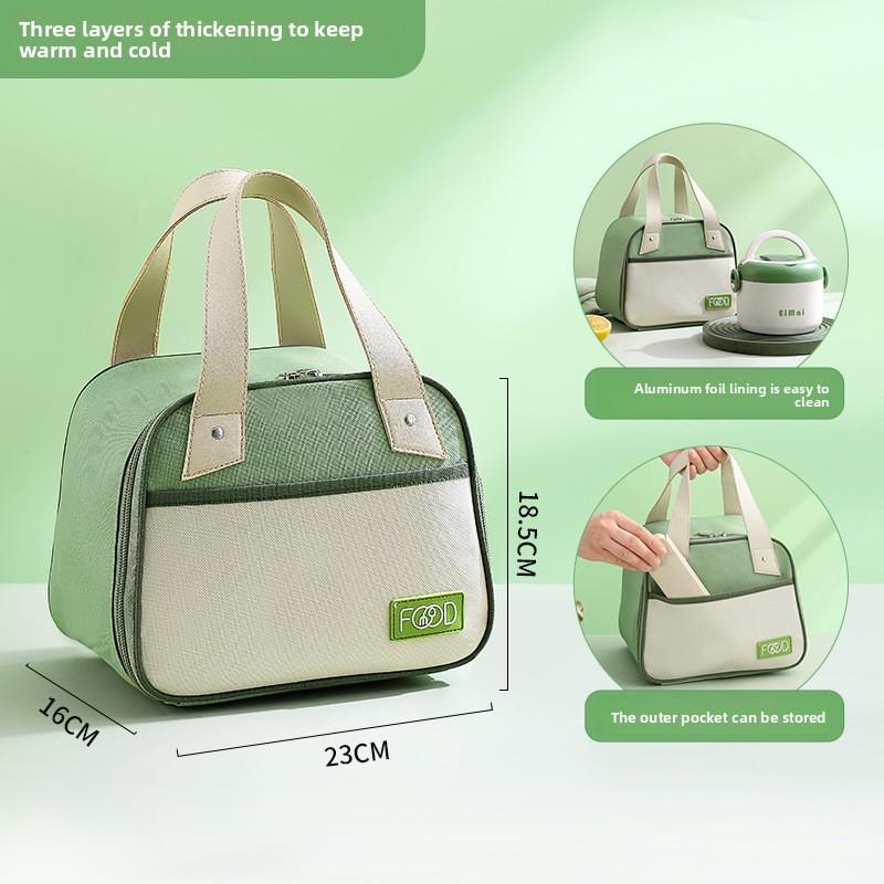 

Высококачественная изолированная сумка для ланча, портативная сумка для офисного работника, водонепроницаемая взрослая сумка для бенто, сумка для ланча для учеников начальной школы зелёный