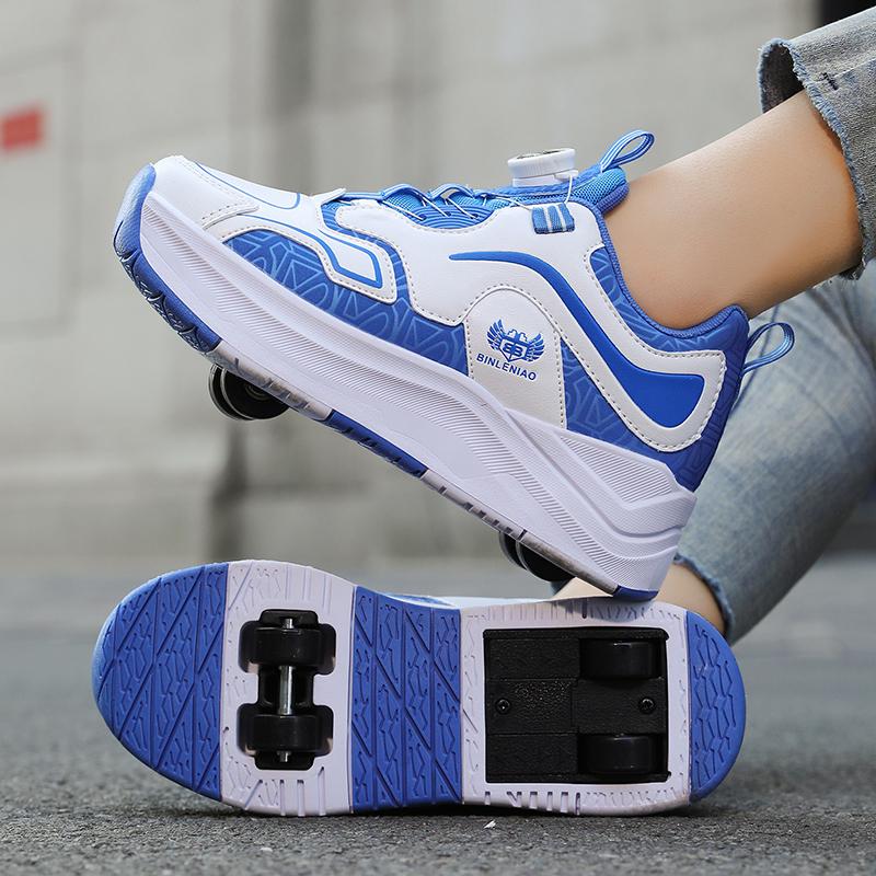 29-40 Dětské čtyřkolečkové sportovní boty Odnímatelné ploché boty Dětské brusle Kolečkové brusle Boty pro děti