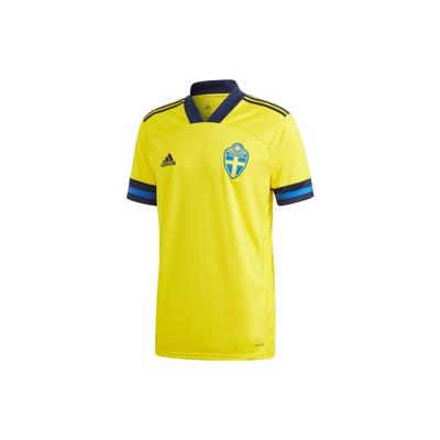 Temporada 2020 Cuello en V Estampado de Logotipo Manga Corta Deportiva Camiseta de Fútbol para Hombre Tops Amarillo FH7620