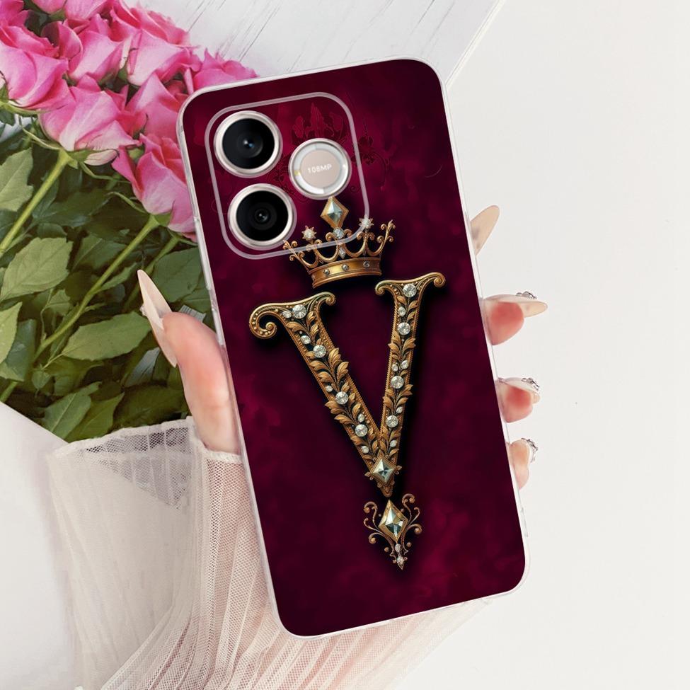Transparente Hülle für Honor 500 Smart Cover Luxus A-Z Buchstaben Mode Cool Krone Weiche Hülle für Honor 500Smart