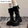 Thick Heel Women Knee High Boots Fashion Slip On Shoes Autumn Winter Laides Concise Knight Long Botas De Mujer