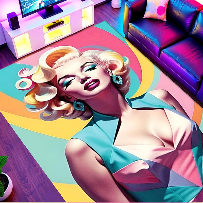 Marilyn Monroe Print Vloerkleed, Wasbaar Vloerkleed, Voor Entree Slaapzaal Wasruimte Kantoor Studeerkamer, Woondecoratie Verjaardag Kerstcadeau