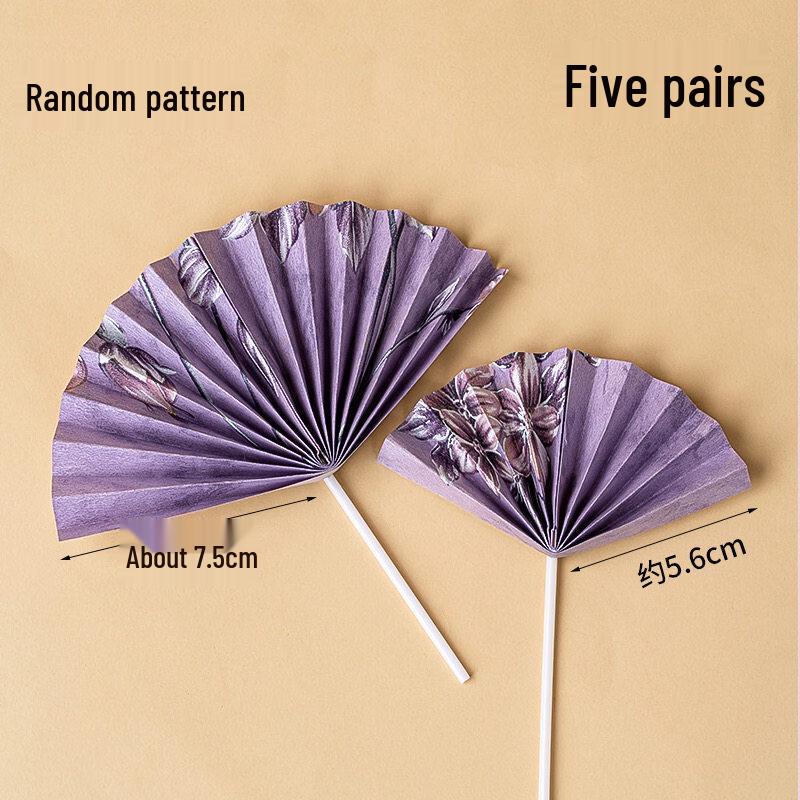 LIEI New Chinese Style Folding Fan Cake Topper