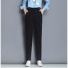 Spring Autumn Large Size Black Sport Pants Women Thin Cropped Pants Loose Middle-aged Mom Pants