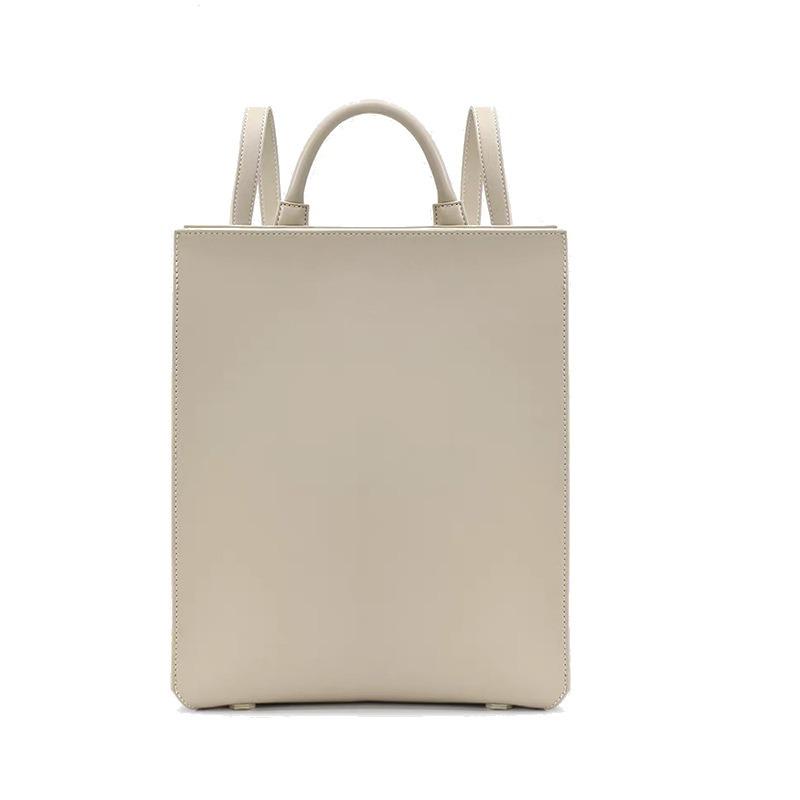 

Импортный кожаный рюкзак-тоут женский большой вместимости, высококлассный, универсальный, модный, простой рюкзак из коровьей кожи первого слоя 30*10*35cm белый