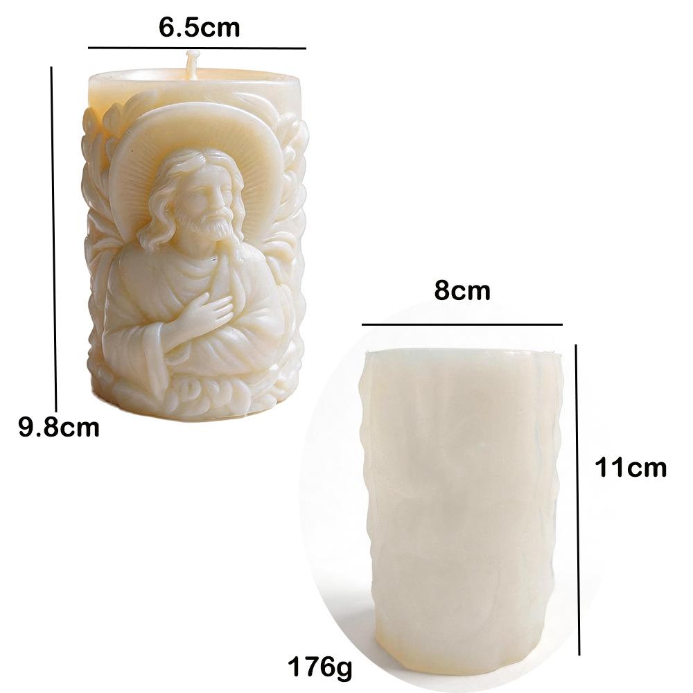 

Portrait Candle Mold White Jesus Icon Mold Embossed Silicone Mold Three-Dimensional For Home Decoration Candle Making