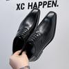 British style men's lace-up dress leather shoes pointed wedding groom shoes 2025 new business men's shoes 24278-A