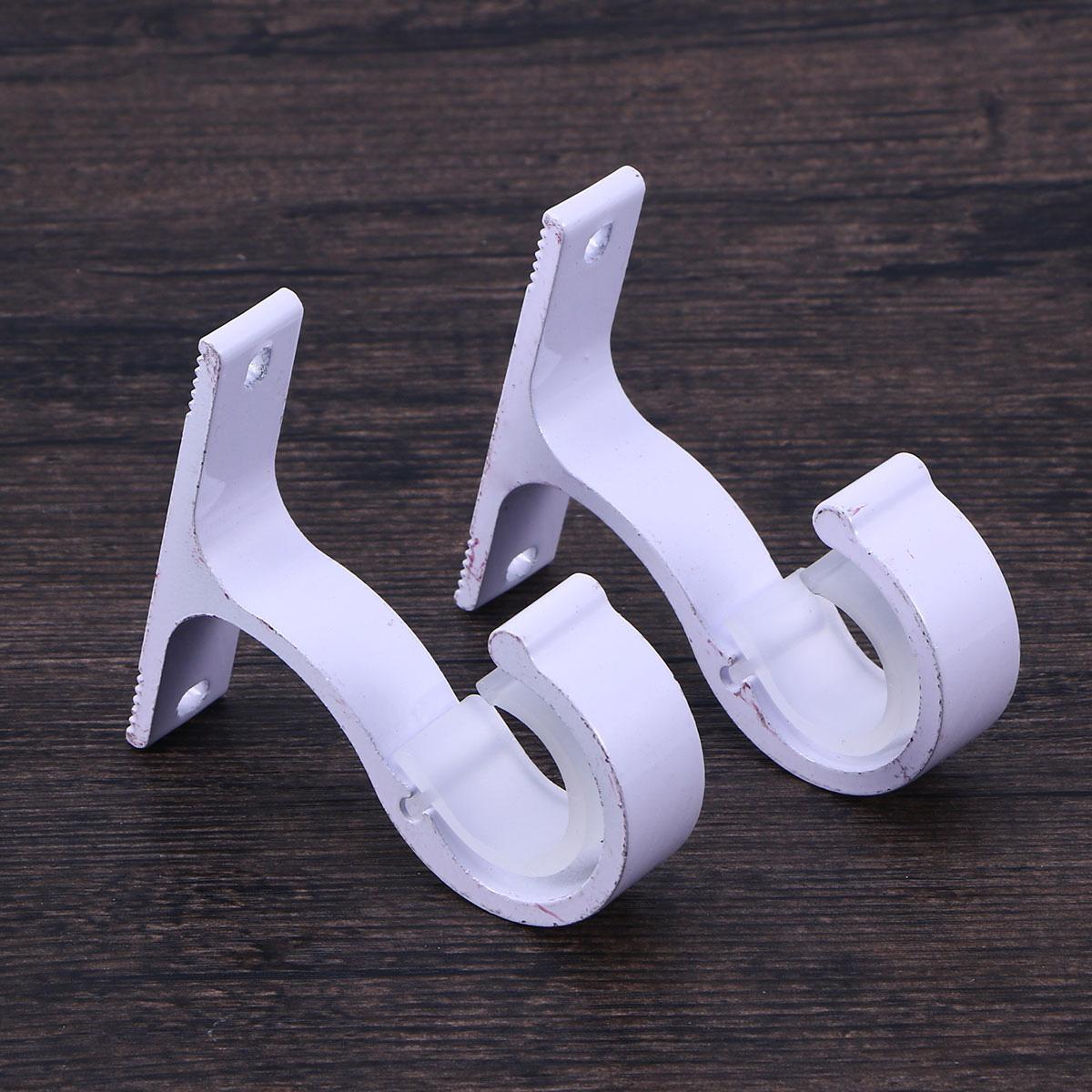 

2pcs Curtain Rod bracket Aluminium Alloy Thick Single Mounting Bracket Heavy Duty Metal Curtain Pole Support Holder ( Rose ) белый