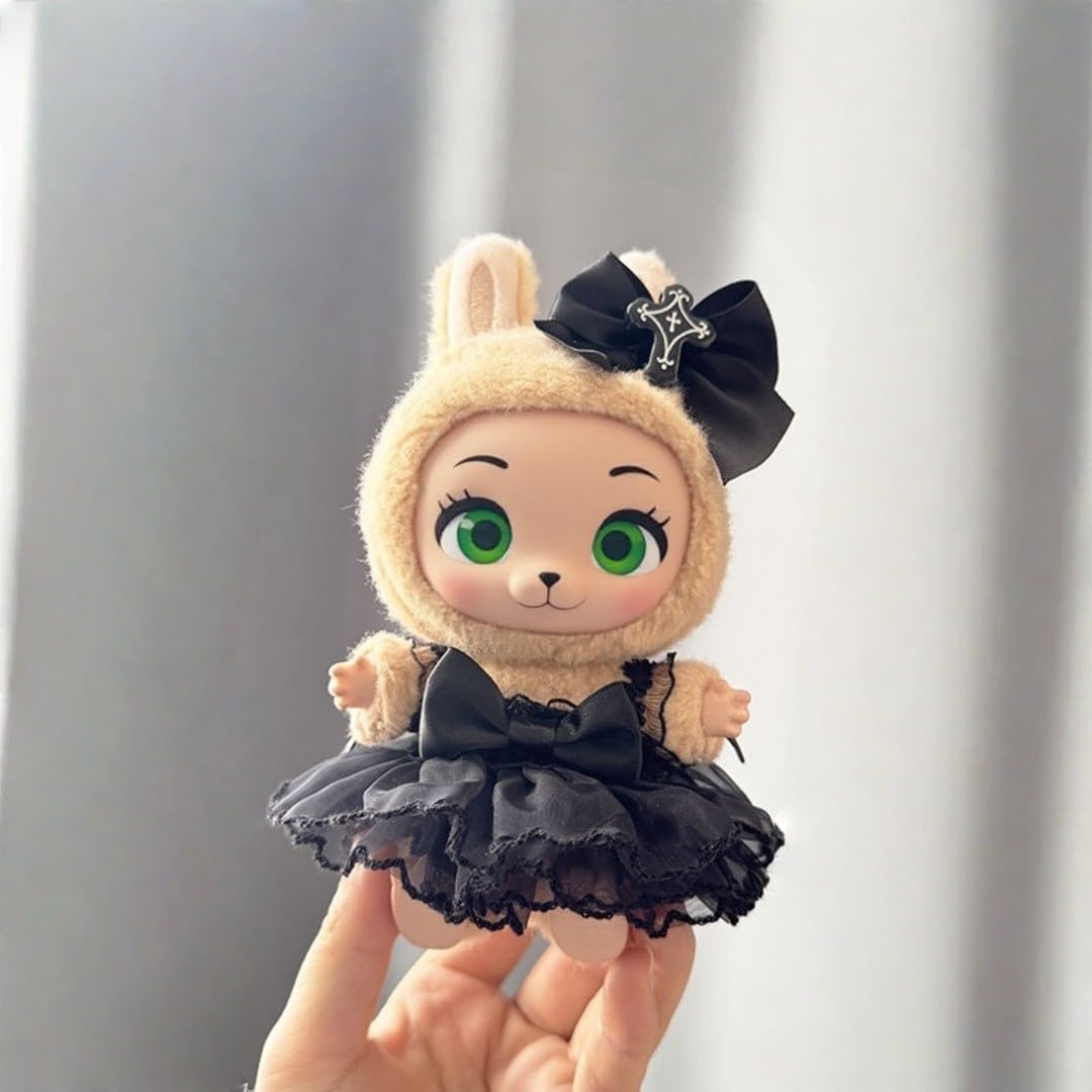 

Dinosaur Costume Clothes 17cm/6.7inches Doll,2 Piece Set Hat Clothing,Boys and Girls Stylish Adorable Dolls Clothes Accessories (Doll Not Included) чорний