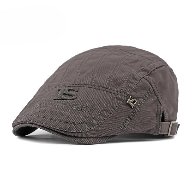 British Retro Cotton Beret for Men Women Spring Summer Fashion Embroidered Flat Cap Newsboy Hat Casual Duckbill Cap Peaked Hat