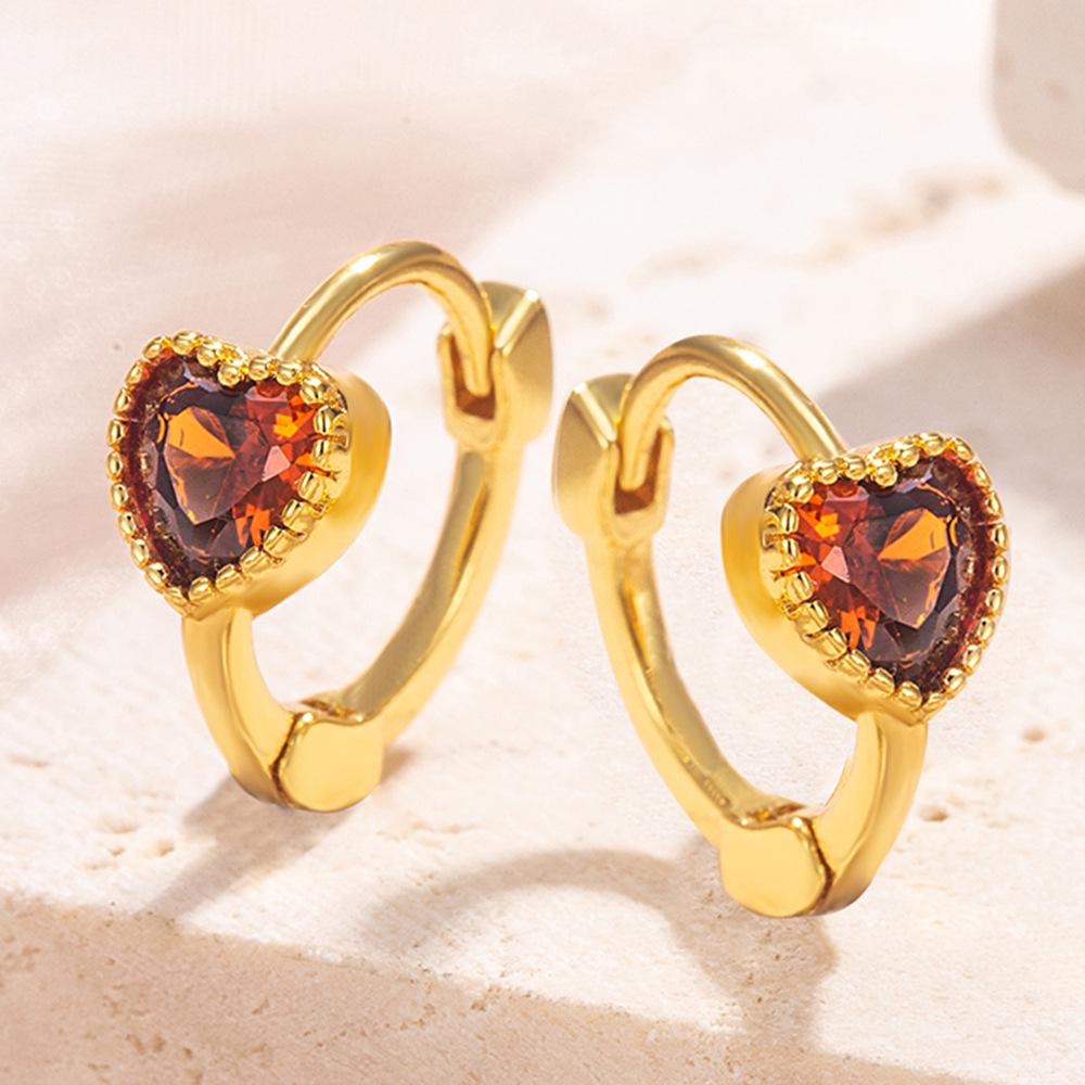 

Red Heart Zircon Sweet Girl Earrings - Light Luxury Minimalist High-End Design