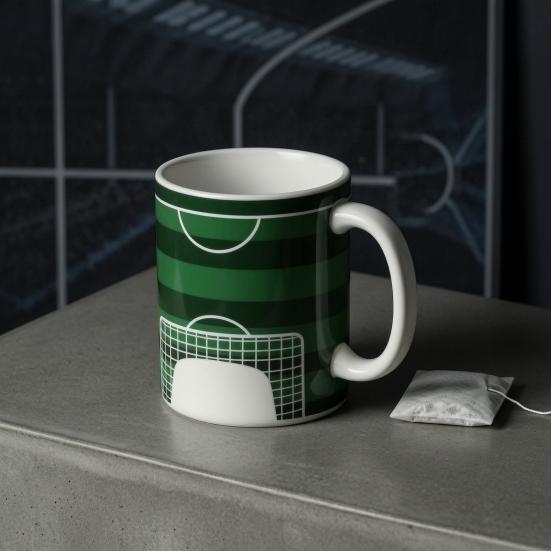 Fußball bedruckte Kaffeetasse, Keramik-Teetasse für Zuhause und Büro, 340 ml Fassungsvermögen, Hitzesensitiv, Farbwechselndes Geschenk für Sportfans