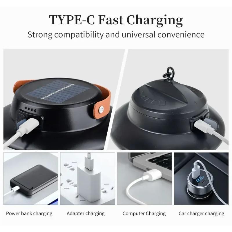 Solar Camping Light Portable Carrying Lamp Brightness Adjustable For Camping Exploration Party Lighting Outdoor Emergency Lights