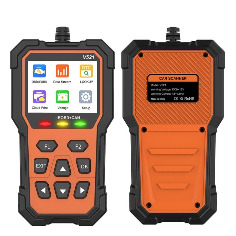 V521 Car Fault Code Scanners Diagnostic Tool, Clear Error Codes, Suitable for Quick Error Detection Trouble Code Erasing