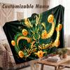 Custom Name Flannel Blanket,Dragon Ball Lightweight Warm Bed Blanket For Couch & Holiday Gift