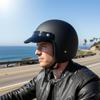 1 pièce Visière à 3 boutons-pression pour Casque Jet Bord de Visière Accessoire de Casque Moto Scooter Pour Casques Demi-visage Rétro Équitation en Plein Air