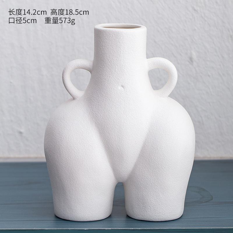 Human Body Shaped Creative Ceramic Docking Vase, Dried Flower Arrangement, Simple Modern Art, Home Decoration, Office Vase