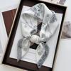 Luxury Floral Print Satin Women's 70cm Square Scarves Scarf Simple Bandana Small Hijab Wrap Hairbands Foulard Shawl