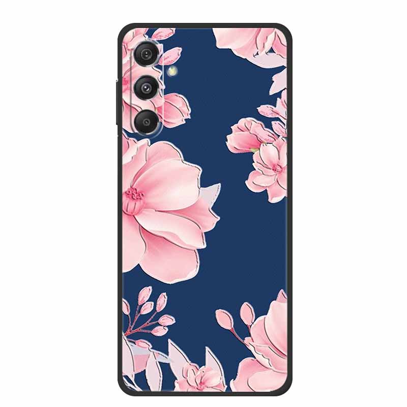 3D Emboss Case For Samsung Galaxy S25 FE Case Flowers Black Silicone Soft Back Cover For Samsung S25 Plus M36 Phone Case Shell