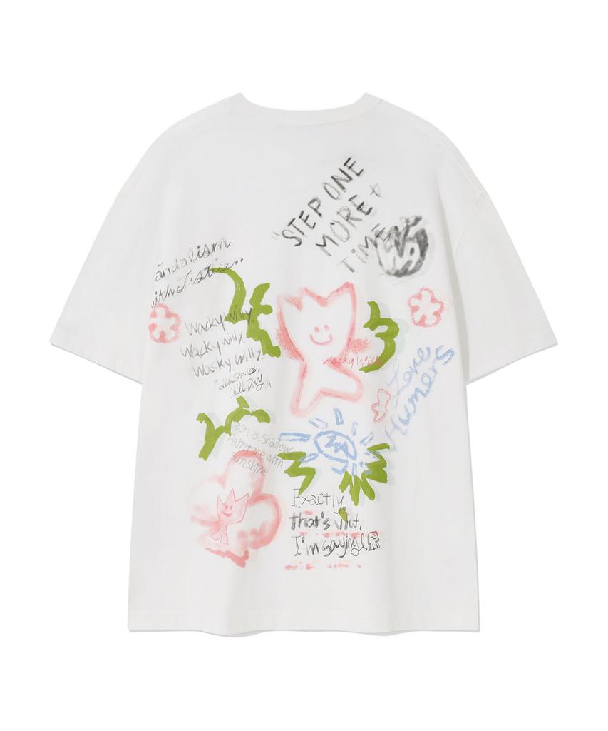 WACKY WILLY Kiki Graffiti Short Sleeve T-Shirt White