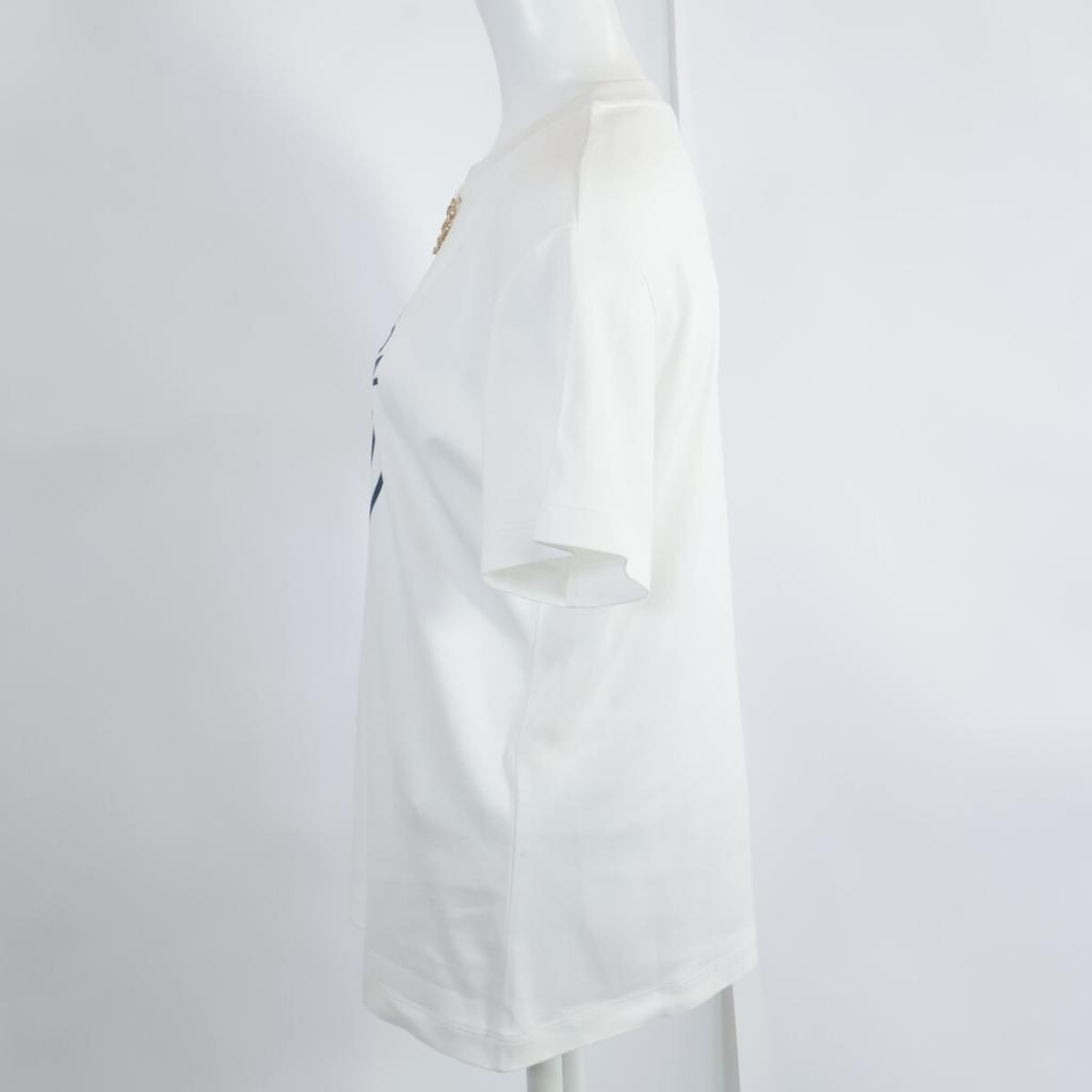 Louis Vuitton [Excellent Condition/Domestically Authorized/Made In 2014] RW242WW UOL FRTS59 Flocked LV Short Sleeve T-Shirt Tops S whiteUsed