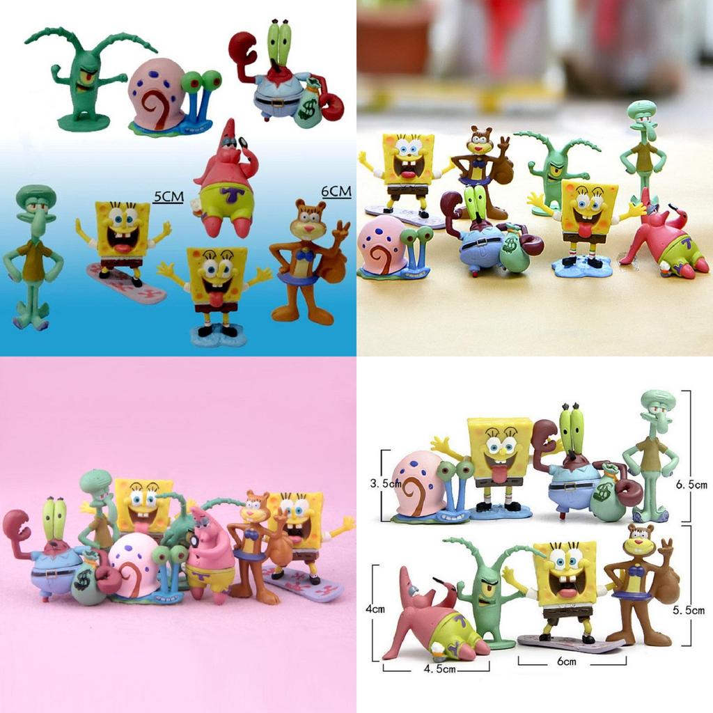 Premium 8-teiliges Spongebob Schwammkopf Patrick Star Thaddäus Tentakel PVC Figuren Set