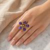 Metalen Bloemblaadje Grote Bloem Ring Banket Luxe Brede Opening Ring Emaille Bruidsring Vakantiefeest