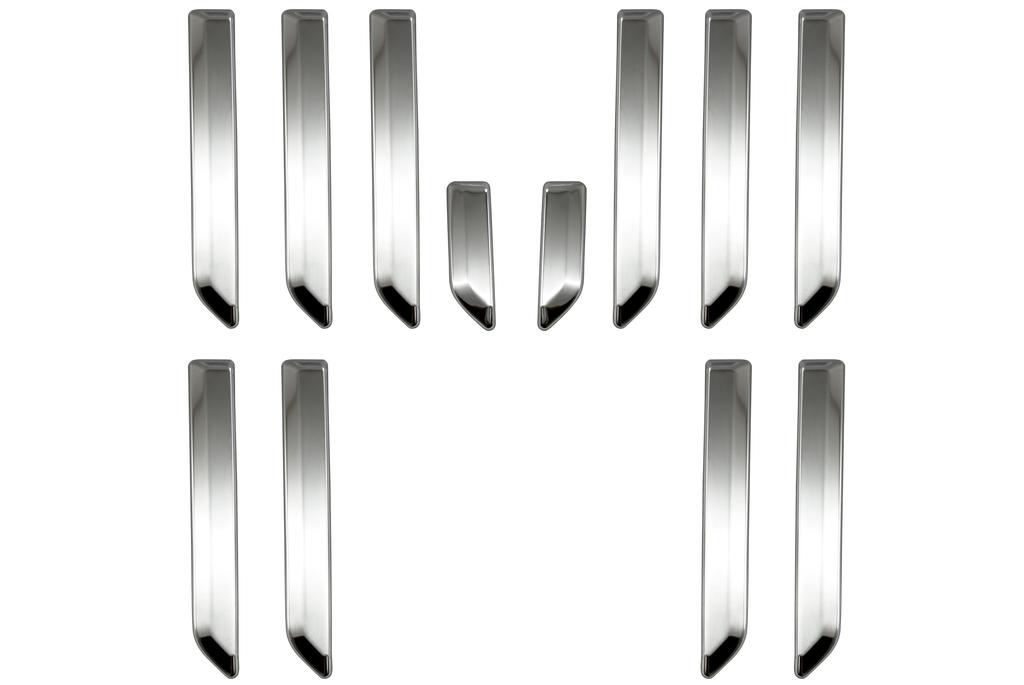 BRIGHTZ Finish Edelstahl Frontgrillabdeckungen für den Solio Bandit MAD7S Kompatibel mit dem Solio Bandit MA MAD 7 Ultra-Spiegel (12 Stück) (spät