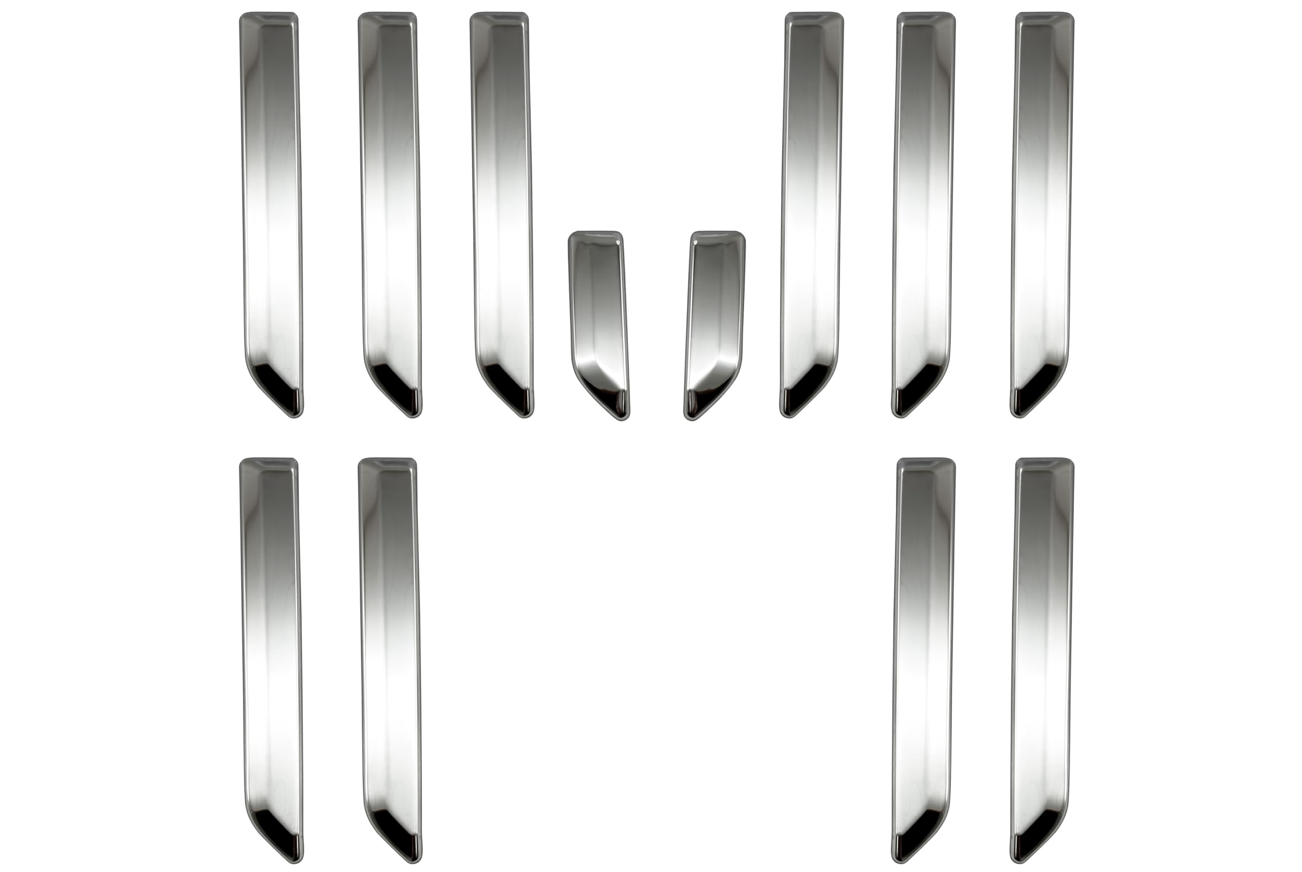 BRIGHTZ Finish Stainless Steel Front Grille Covers for the Solio Bandit MAD7S Compatible with the Solio Bandit MA MAD 7 Ultra-Mirror (12 pieces) (late