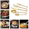 6/30pcs Golden Waist Knife, Fork and Spoon Stainless Steel Tableware Set Dessert Fork and Spoon Steak Knife, Fork and Spoon