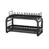 Black Bowl Dish Drainer Storage Rack Pull-out Drying Dishes Countertop Dinnerware Organizer Tableware Holder Kitchen Accessories