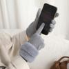 Gants chauds et épais pour écran tactile Matière suède Gants coupe-vent Gants à manchette poilue Activités hivernales