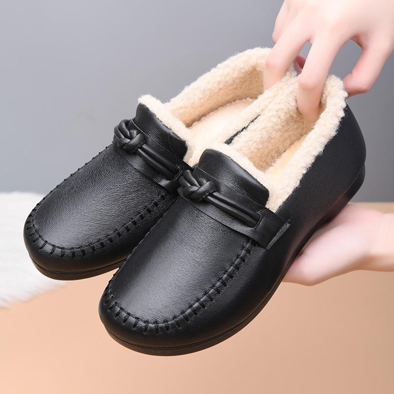 

Зимние хлопковые туфли Doudou туфли для мамы среднего возраста старый Пекин нескользящие износостойкие модные повседневные женские модные универсальные 39 чёрный