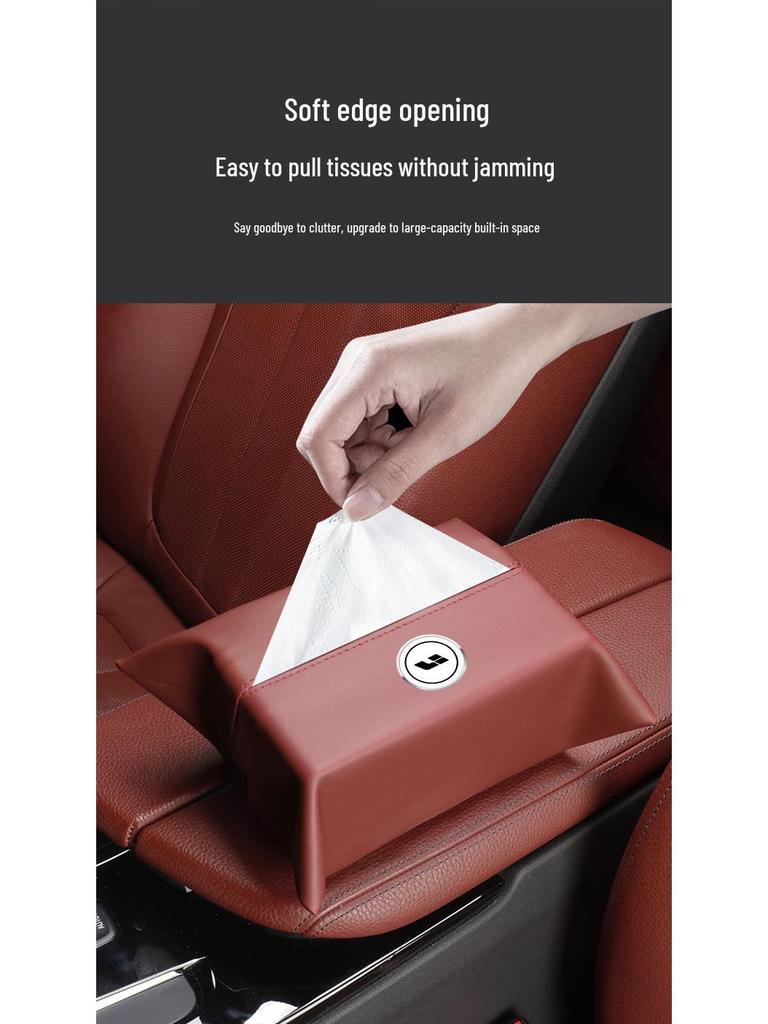 Car Tissue Box Bag: Fits Ideal ONE/L9/L8/L7, Drawstring Paper Box Cover for Hanging In Car Interior
