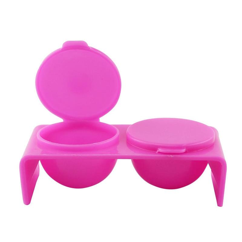 Doppelbecher-Dappenschale mit Deckel für Acryl-Nagelkunst, Acryl-Flüssigpulver-Haltebehälter, Waschbürstenbecher, Maniküre-Werkzeug