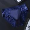 Lace See Through Sissy Pouch Lingerie Panties Men'S Seamless Ice Silk Briefs Thin Breathable Sexy 3D Convex Pouch Underpant