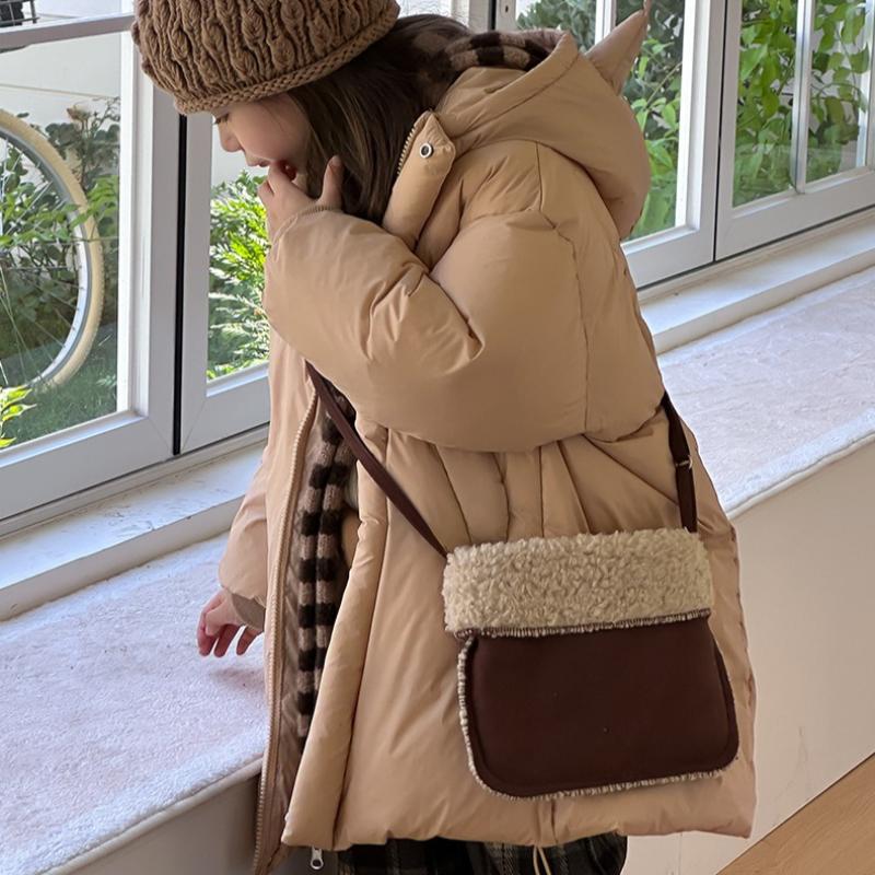 Children's Warm and Cute Mid-length Thick Winter Jacket for Boys and Girls