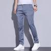 Summer Thin Men Straight Casual Men's Pants Slim Stretch Elastic Waist Male Trousers Solid Color Brand Clothing Coffee