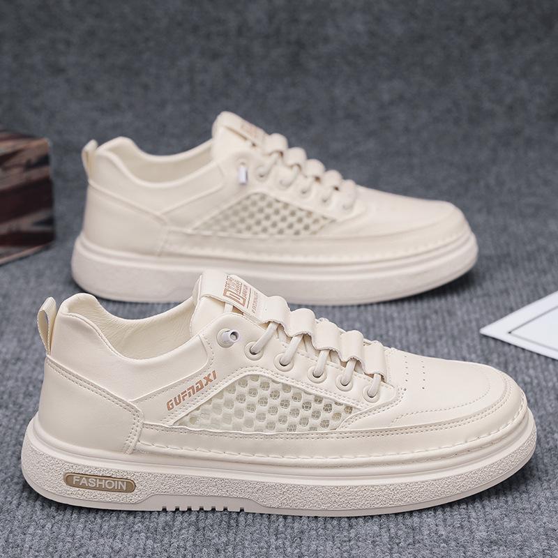 Little white shoes summer new breathable mesh fashion men's casual shoes personalized soft sole hollow youth board shoes