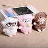 Aesthetic Keychain Gift Plush Sheep Doll Pendant for Bags And Keys, Soft Curly Stuffed Animal Waxy with Bow Glasses Accessories, Cute Hanging Ornament