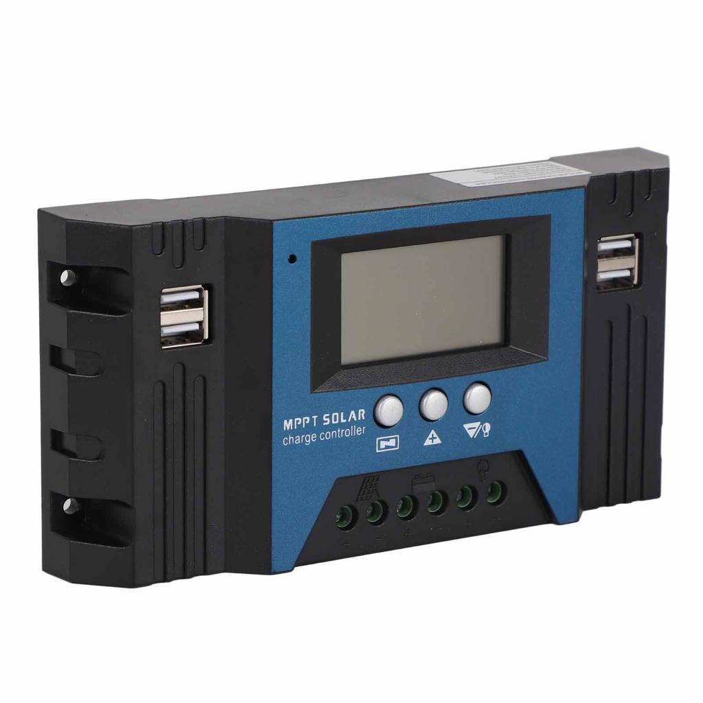 12V 24V Solar Charge Controller Regulator 4 USB Ports 5V 2.5A Parameter Adjustable LCD Display for Home RV Boat 40A
