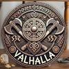 Vintage Viking Mythology Metal Wall Art Retro Round Logo Sign Decor