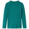 Kids  Long Sleeve Rib Knit Top In Dark Green Size 128