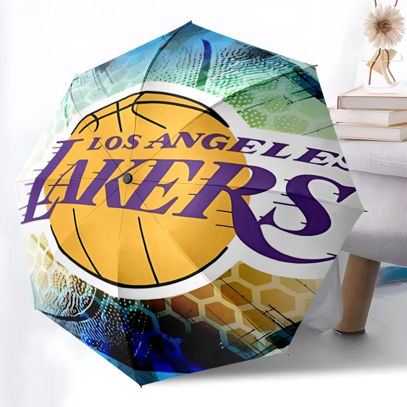 Printed Los Angeles Lakers logo Folding Umbrella,Outdoor,Leisure,And Travel Umbrella,Durable Umbrella Fabric,Birthday And Holiday Gift