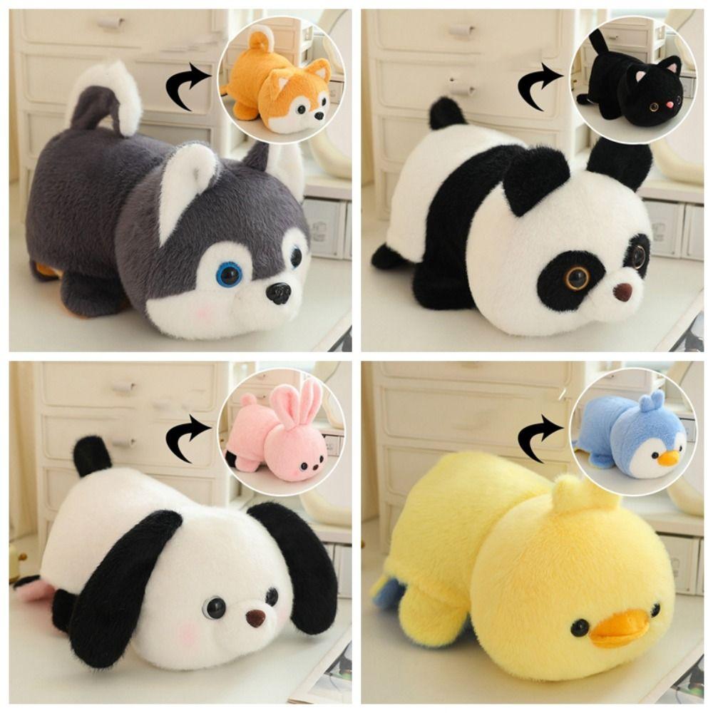 Double-Sided Duck Plush Doll Stuffed Animal Transform Panda Reversible Animal Toys  Home Decoration