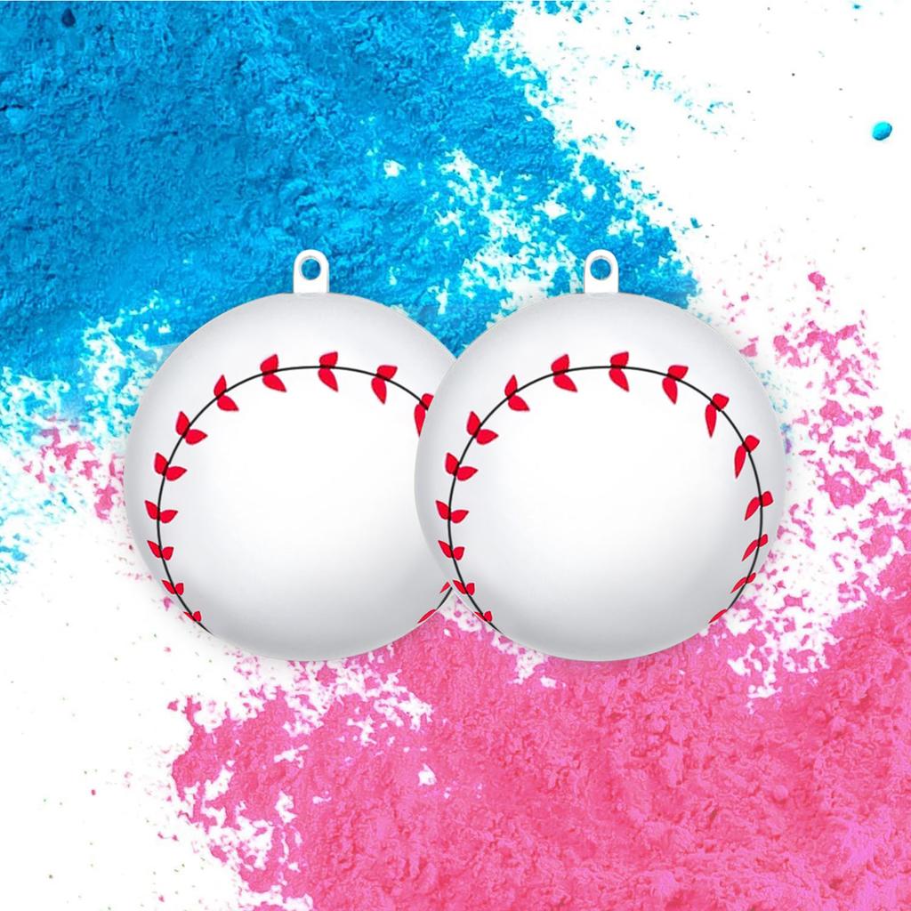 Gender Reveal Baseball Set, PINK & BLUE Powder Kit For Complete Surprise On Baby Boy Girl Gender Reveal Party